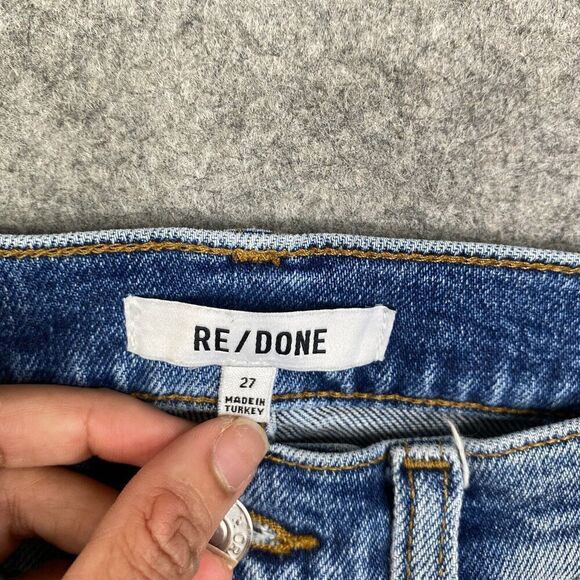 Redone 90s High Rise Ankle Crop Size 27 in Dusk Destroy Wash 190-3whrac - Picture 9 of 13